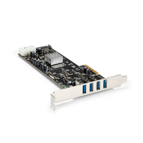 StarTech.com 4 Port USB 3.0 PCIe Card w/ 4 Dedicated 5Gbps Channels (USB 3.1 Gen 1) - UASP - SATA / LP4 Power - PCI Express Adapter Card StarTech.com 4 Port USB 3.0 PCIe Card w/ 4 Dedicated 5Gbps Channels (USB 3.1 Gen 1) - UASP - SATA / LP4 Power - PCI Express Adapter Card